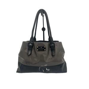 Kate Spade Carlisle Street Elena Patent Leather Black and Grey Purse Handbag